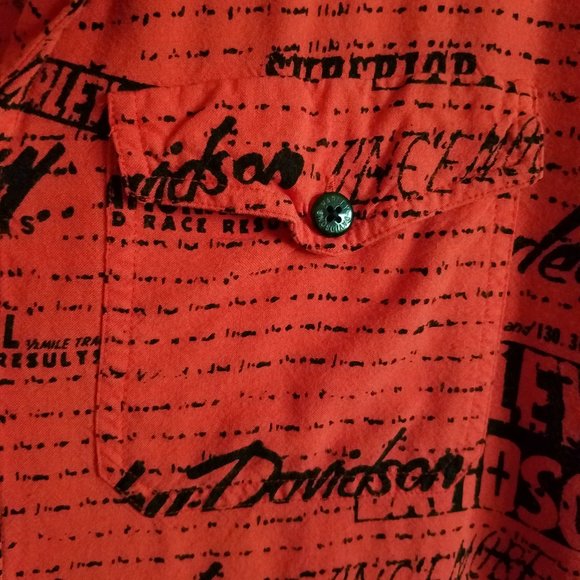 HARLEY-DAVIDSON Short Sleeve Allover Print Button Down Shirt - Picture 7 of 13